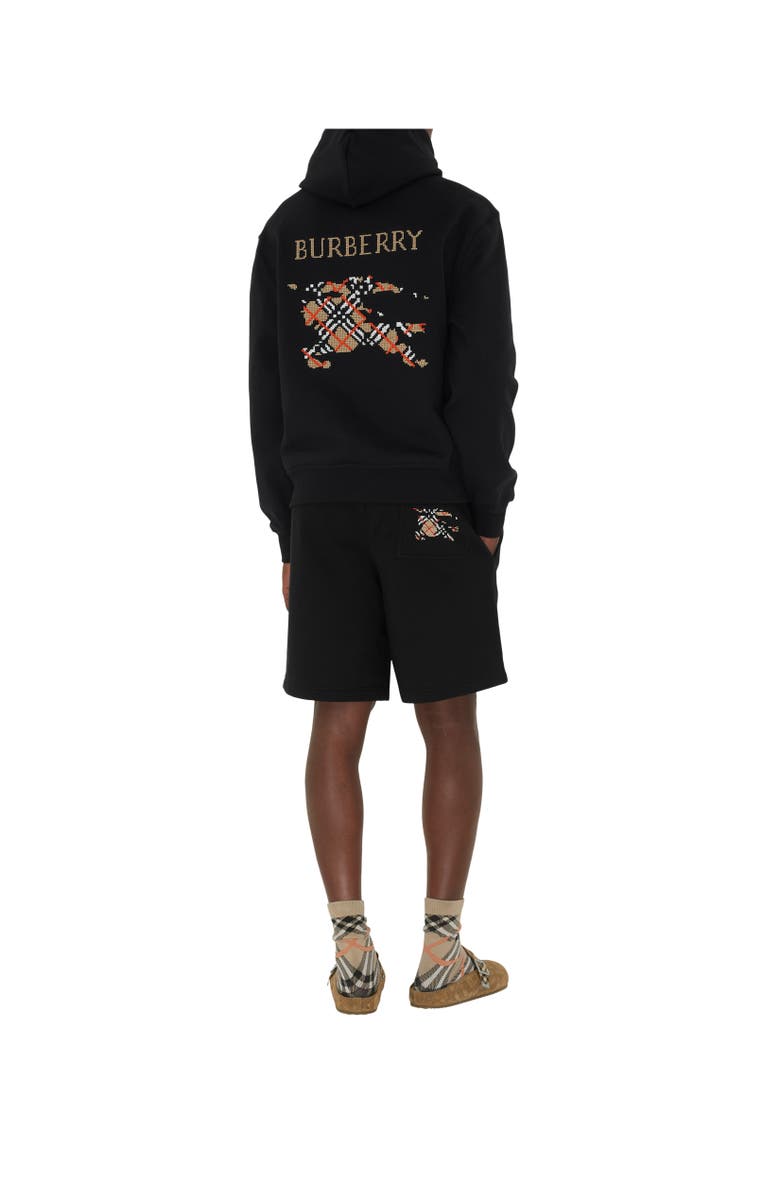 Burberry Cross Stitch EKD  Cotton Shorts, Alternate, color, Black