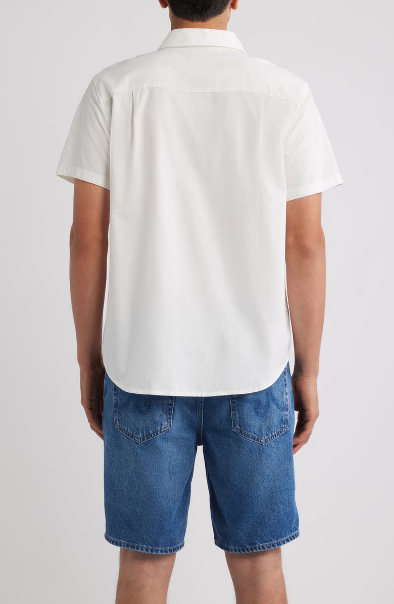 Brixton Sanford Oxford Short Sleeve Cotton Blend Button-Up Shirt, Alternate, color, Off White