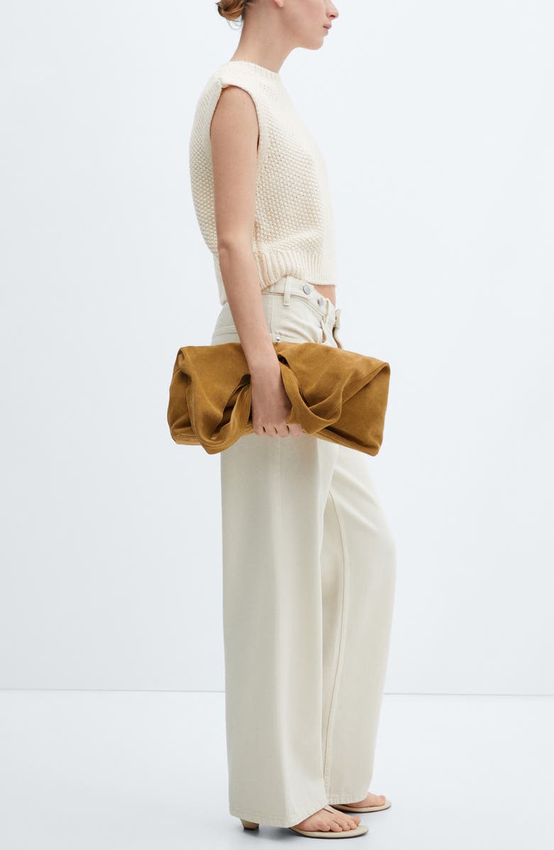 MANGO Chunky Stitch Crop Crewneck Sweater Tank, Alternate, color,