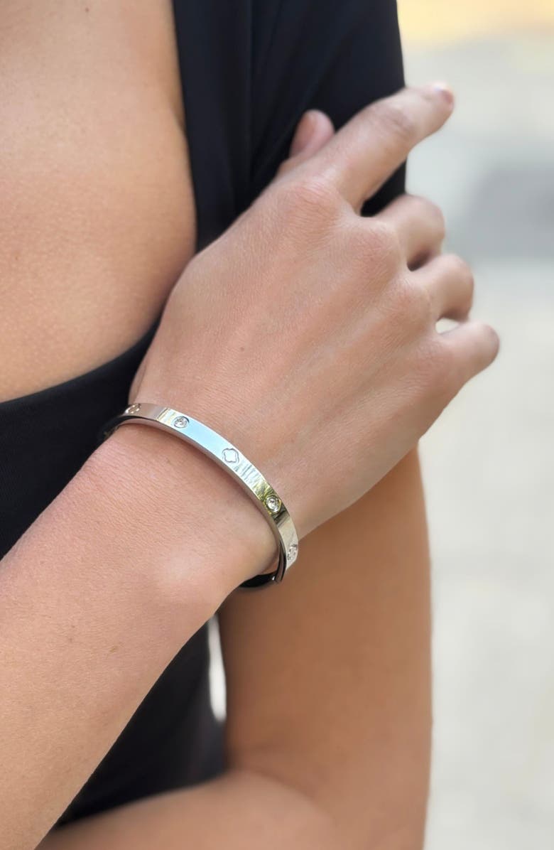 Adornia Set of 2 Clover Cuff Bracelets, Alternate, color, Silver