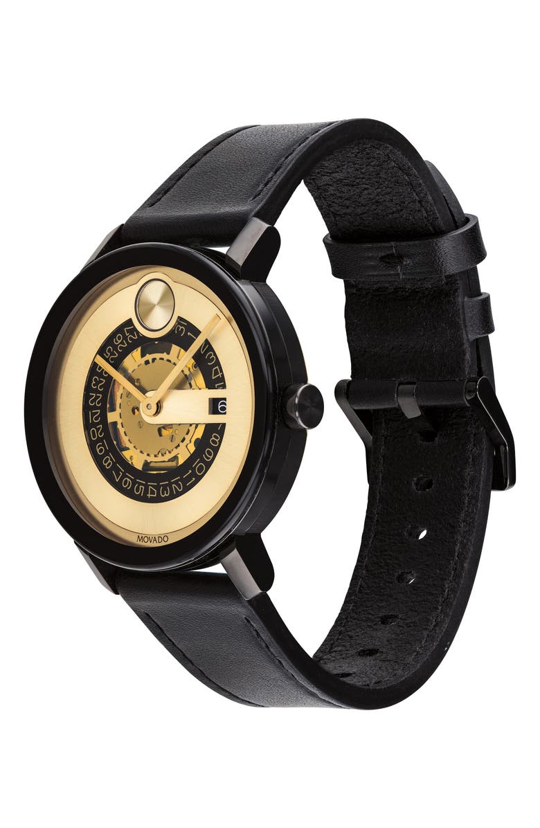 Movado Bold Evolution Leather Strap Watch, 40mm, Alternate, color, 