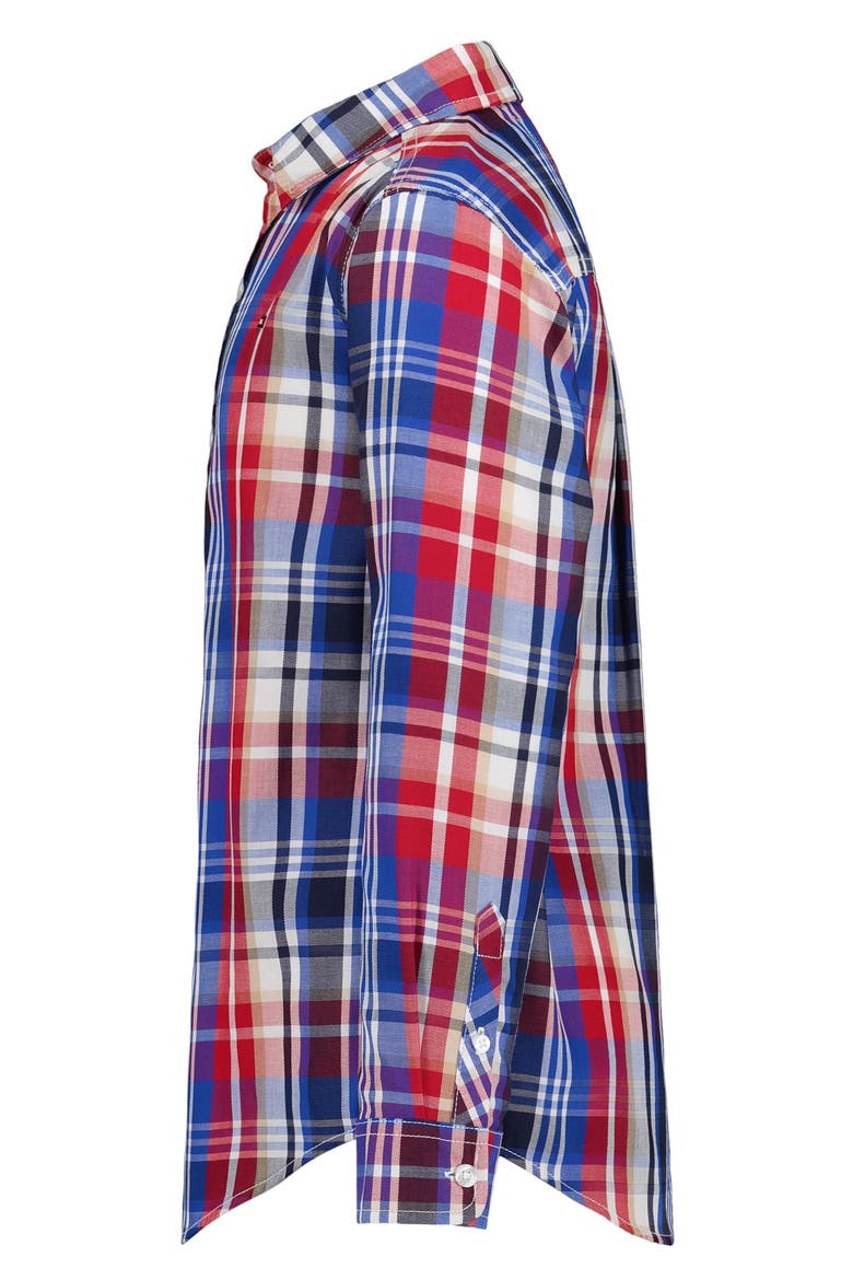 Kids' Preston Plaid Long Sleeve Button-Down Shirt, Alternate, color, BLUE IOLITE