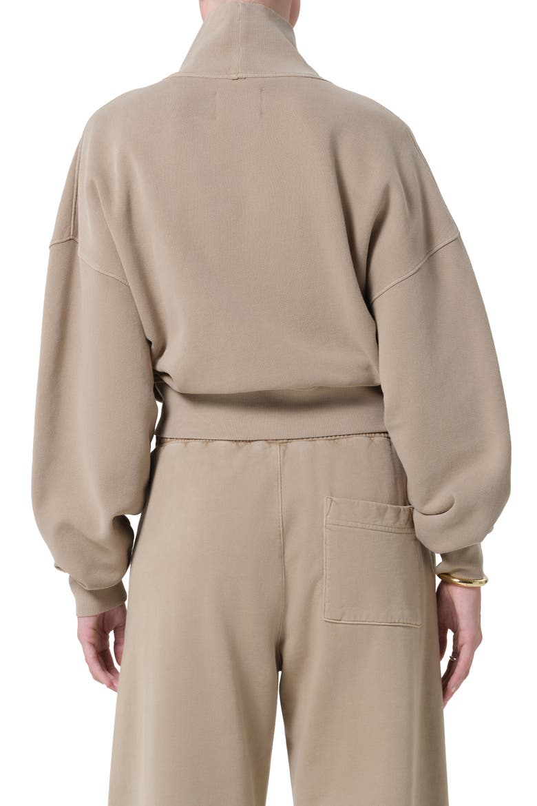 Jemma Cotton Blend Mock Neck Sweatshirt, Alternate, color, CATALINA LIGHT BEIGE