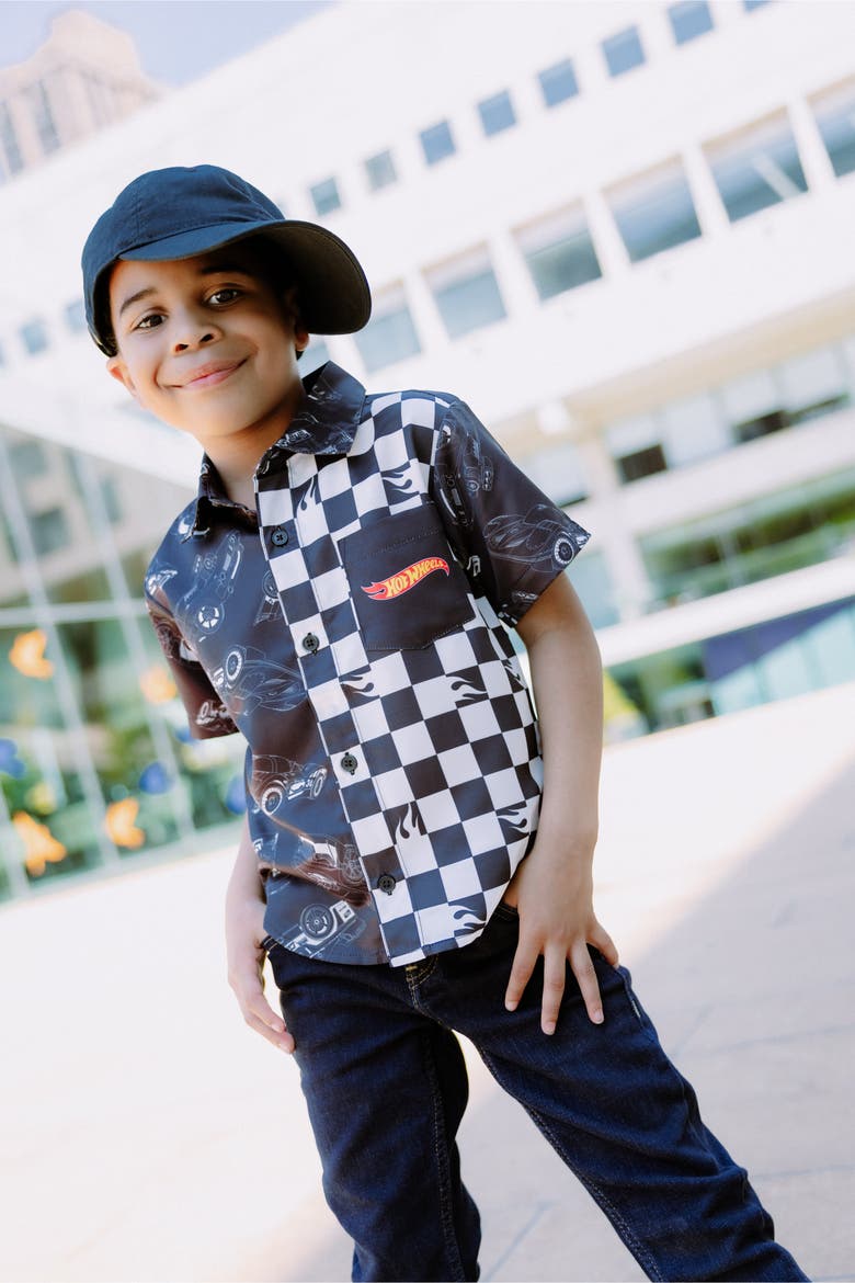 Button-Down Shirt, Alternate, color, Black Checkerboard