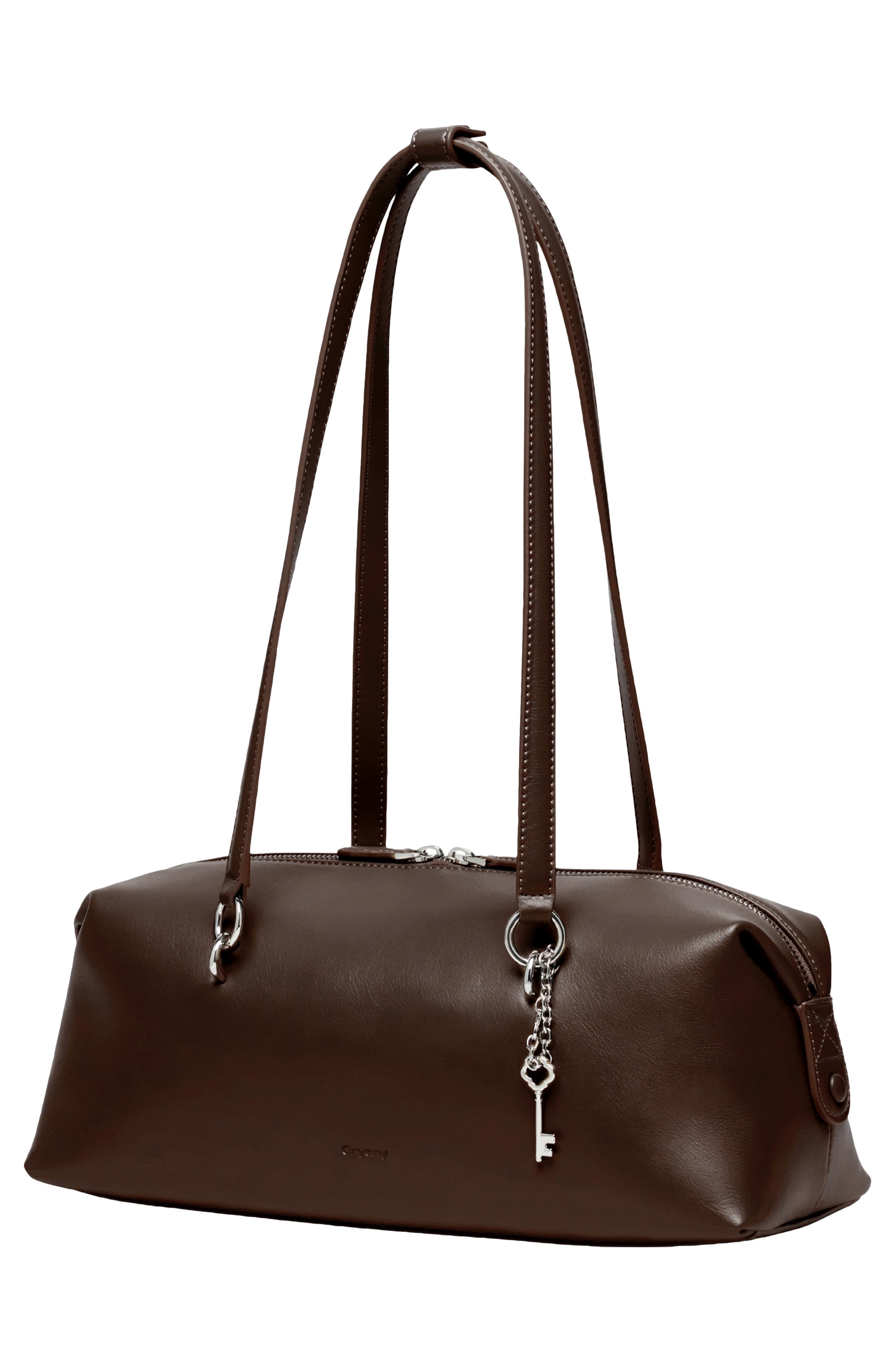 Martin Leather Shoulder Bag, Alternate, color, DARK CHOCO
