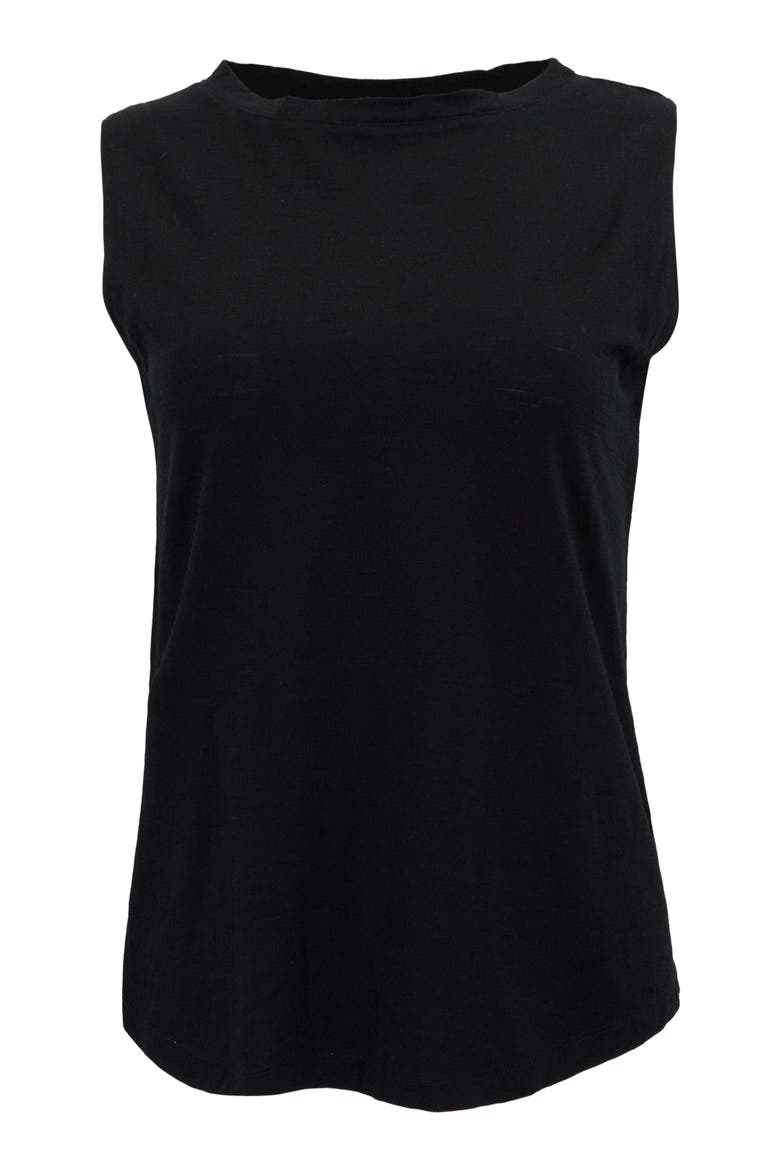 Womens Merino Wool Sleeveless Top, Alternate, color, BLACK