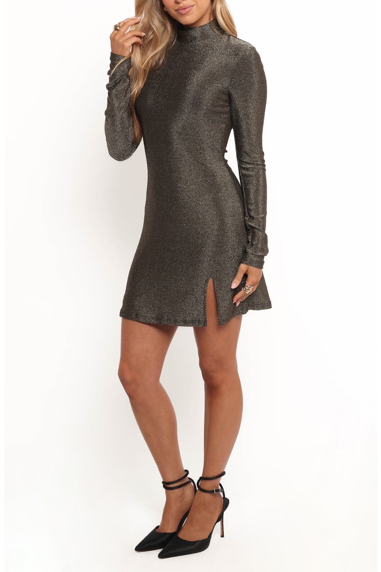 Taylor Metallic Long Sleeve Minidress, Alternate, color, GOLD