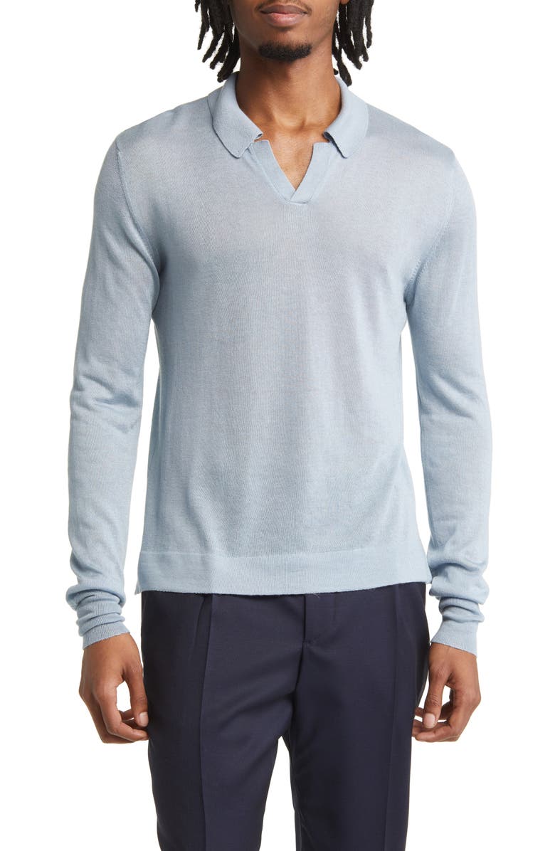 Officine Générale Kit Lyocell & Cashmere Polo, Main, color,