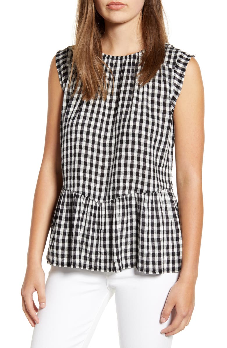 Caslon<sup>®</sup> Flutter Hem Woven Tank, Main, color, 