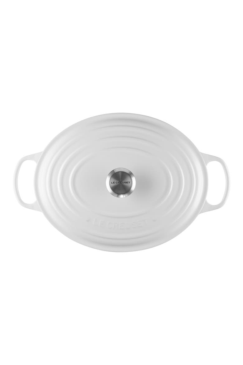 Signature 8-Quart Oval Enamel Cast Iron French/Dutch Oven, Alternate, color, WHITE