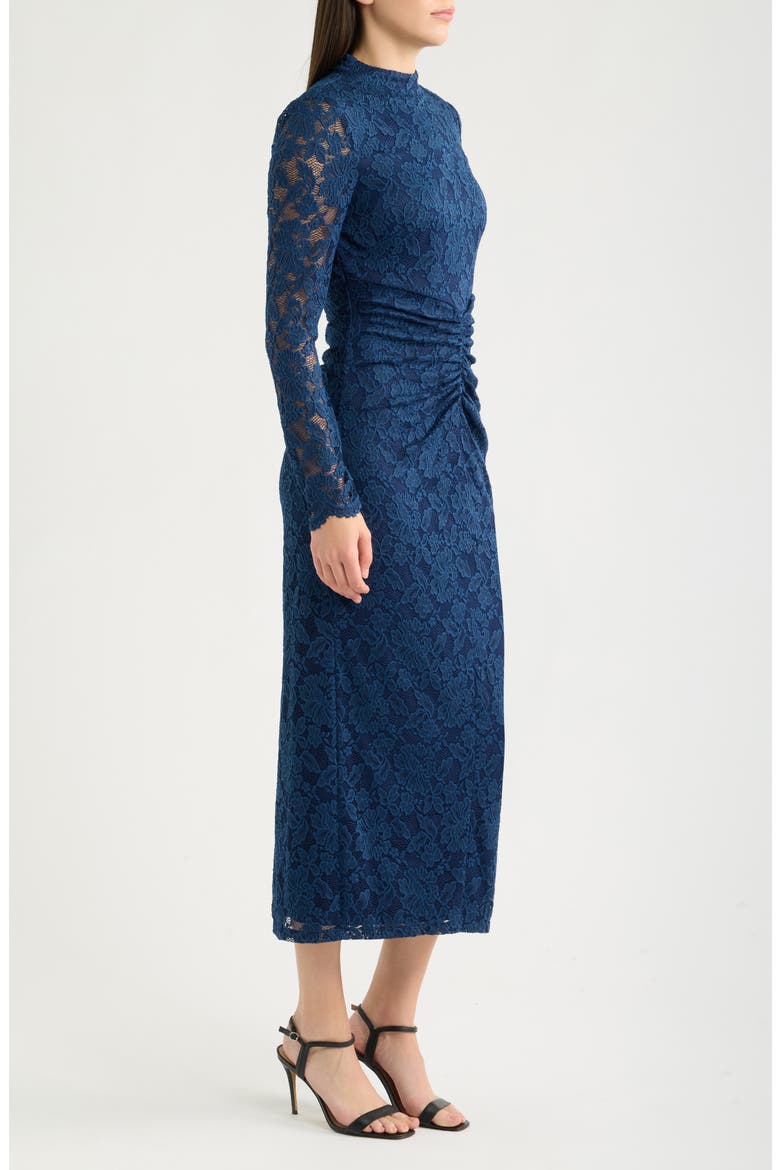 Lace Long Sleeve Body-Con Midi Dress, Alternate, color, NVY