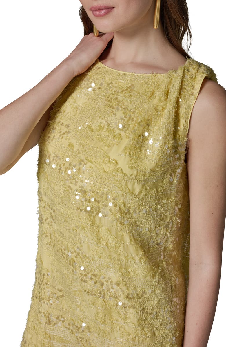 Donna Karan New York Sequin Shift Dress, Alternate, color, Citrus/ Cle