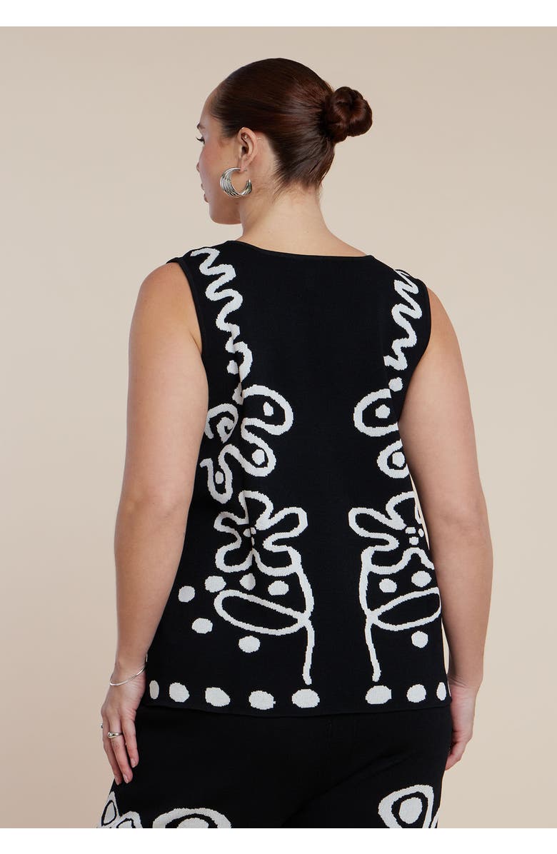 ELOQUII Intarsia Sweater Vest, Alternate, color, Hot House Blooms