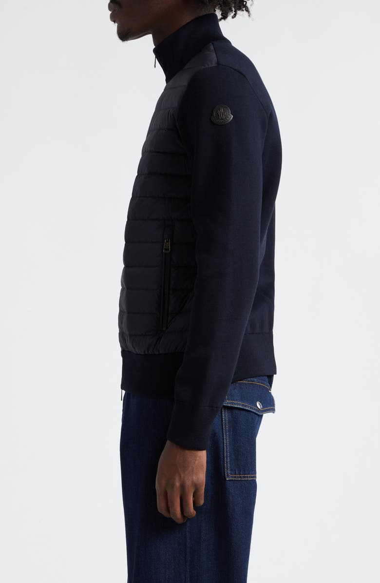 Moncler Down Puffer Front Zip Cardigan, Alternate, color, 