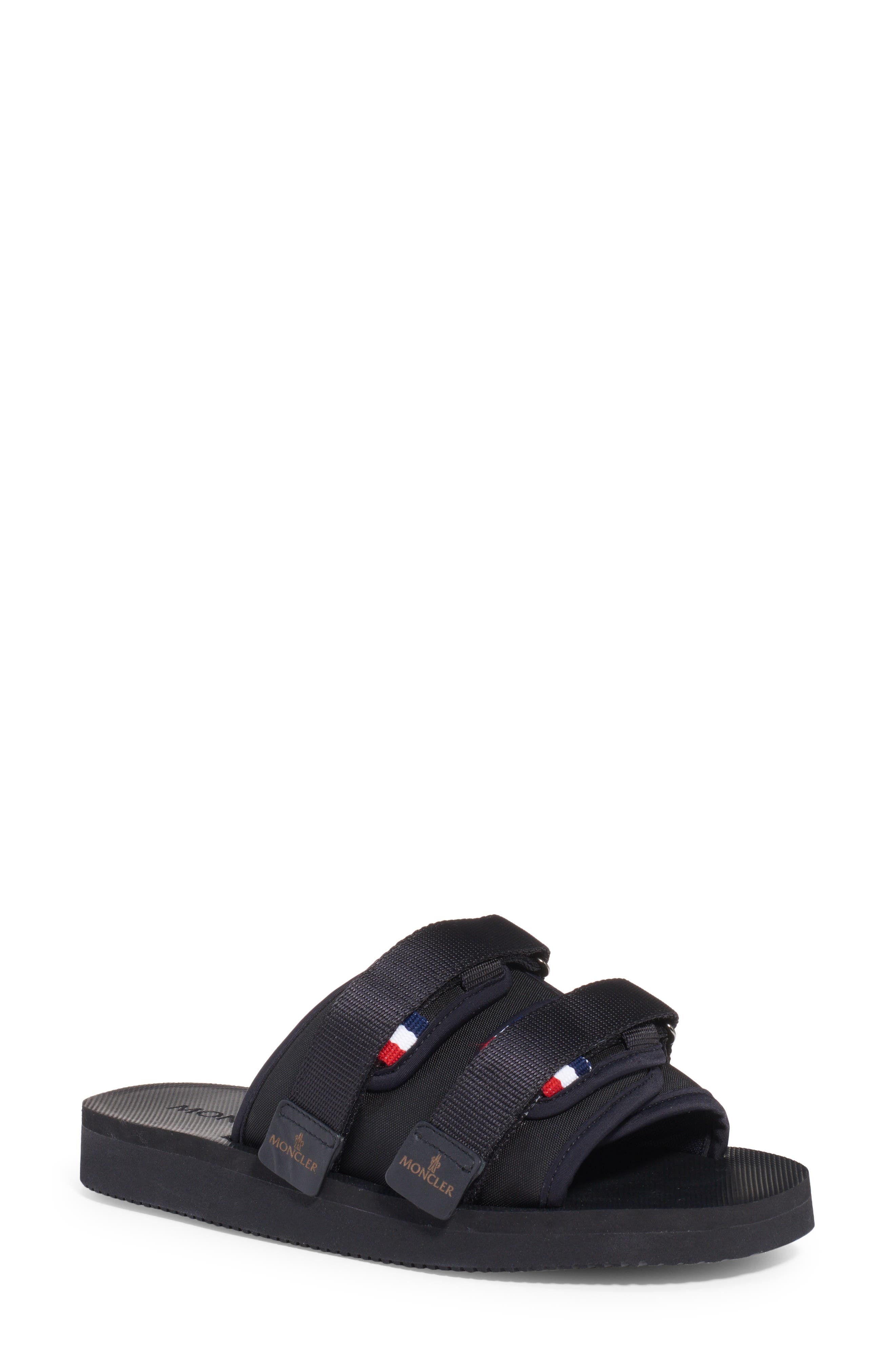 Moncler Slide Works Tricolor Velcro Sandals Shoes Black MONCLER（モンクレール） SLIDE WORKS トリコロール ベルクロ  main image 2