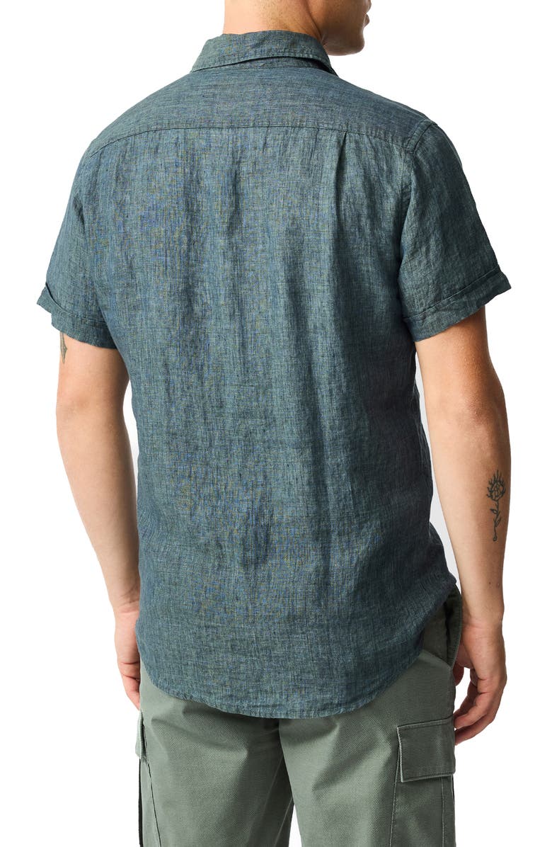 Rodd & Gunn Palm Beach Sports Fit Short Sleeve Linen Button-Up Shirt, Alternate, color, Ash