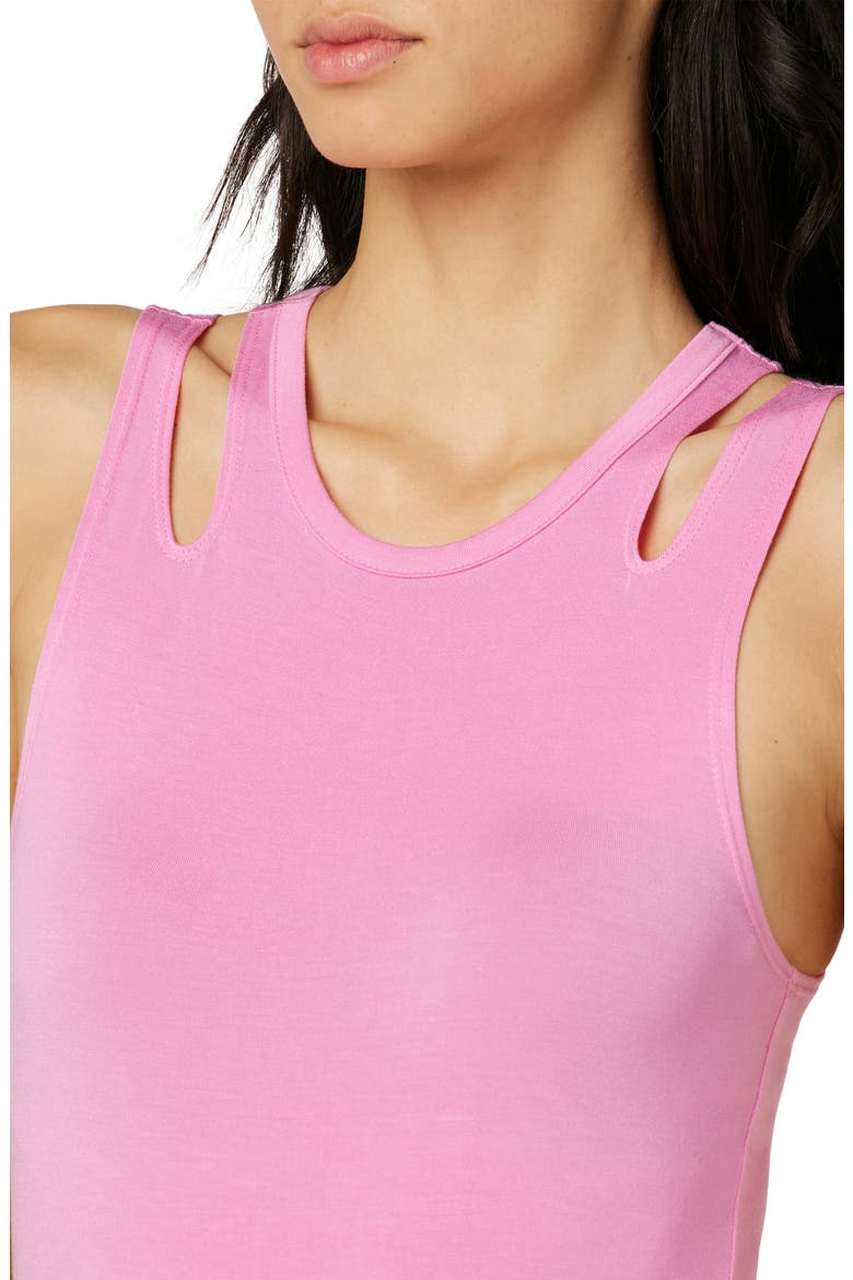 Cutout Sleeveless Bodysuit, Alternate, color, FUCHSIA PINK