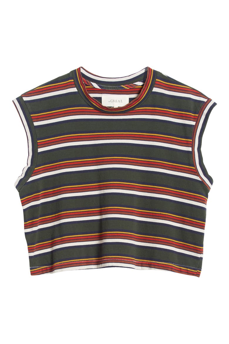The Square Stripe Muscle Tee, Alternate, color, BOARDWALK STRIPE