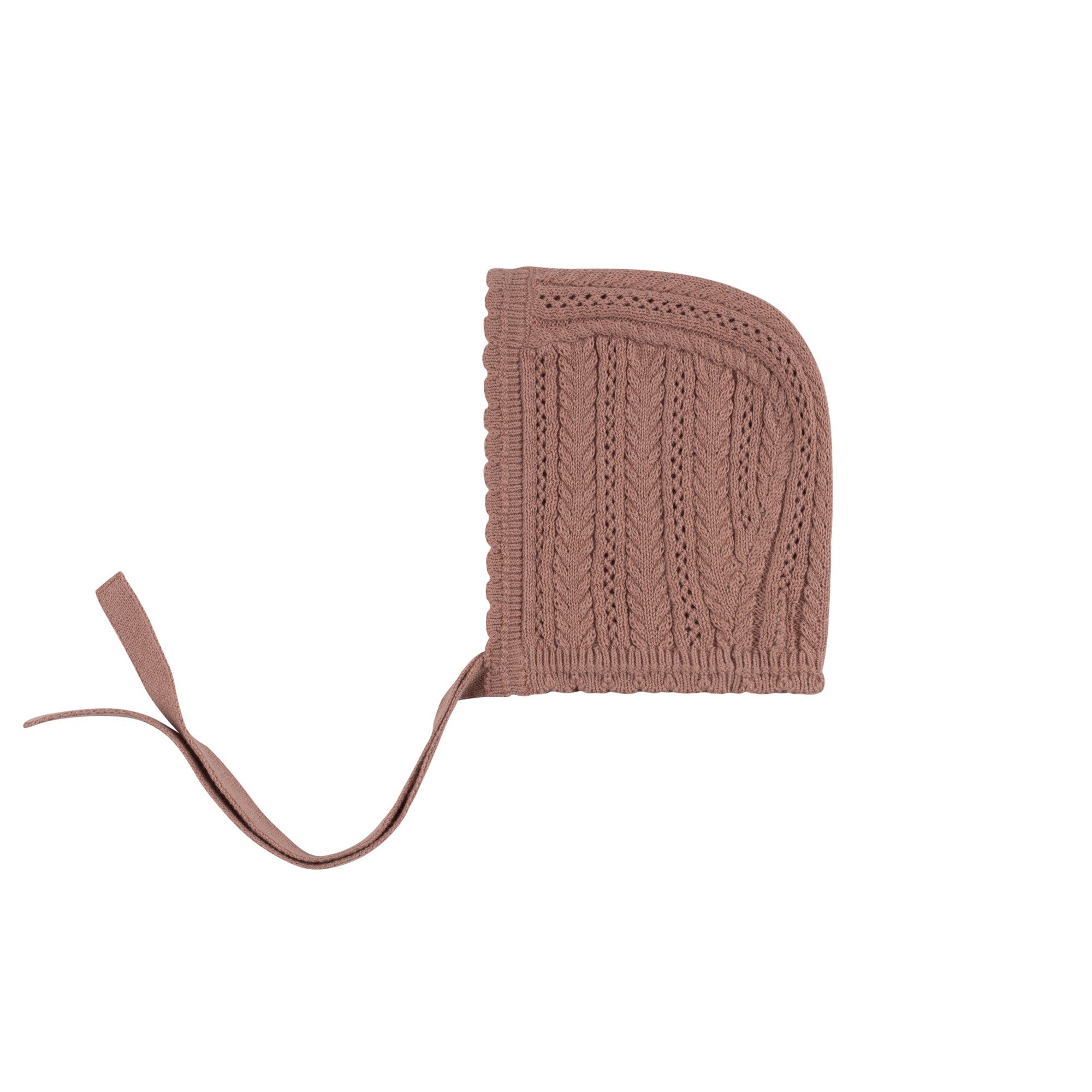 Ely's & Co. Looms Cable Pointelle Flat Collection - Bonnet in Mauve 