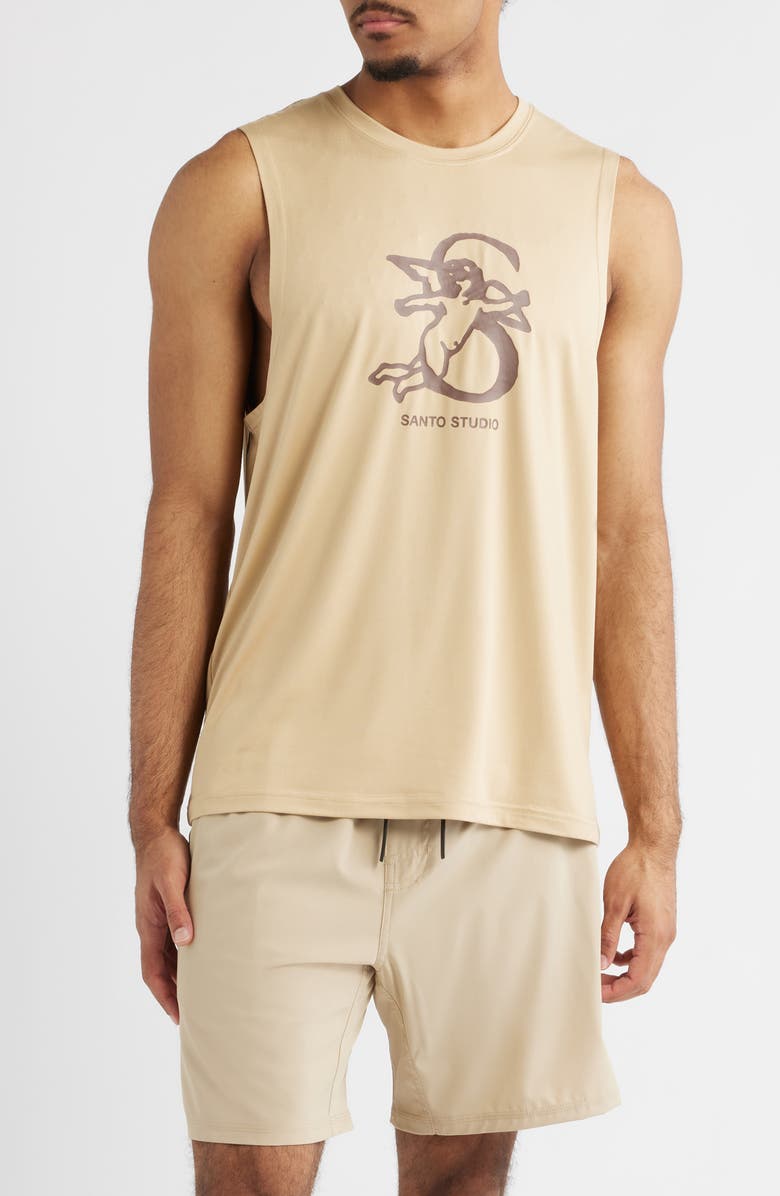 SANTO STUDIO Tempo Angel Tank, Main, color, Calm Brown