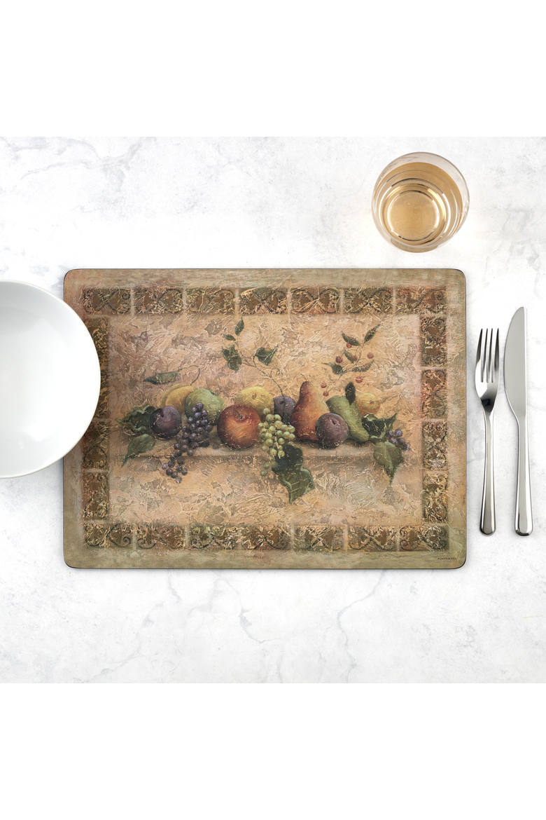 Tuscan Palette Set of 4 Cork Back Placemats, Alternate, color, Beige