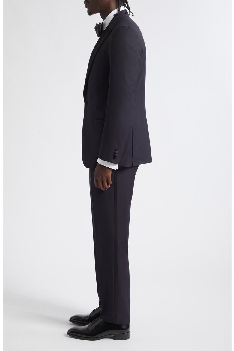 Sanita Super 160s Wool Peak Lapel Tuxedo, Alternate, color, NAVY