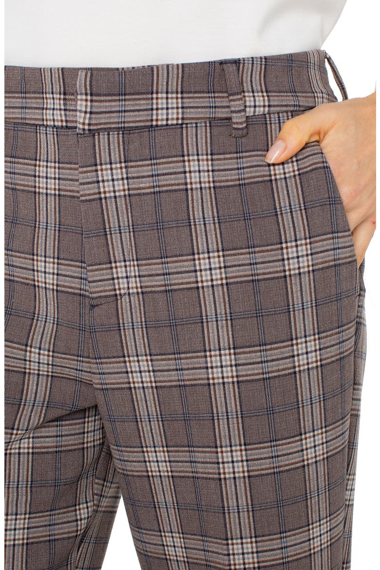 Kelsey Glen Plaid High Waist Tapered Pants, Alternate, color, BROWN/ NAVY GLEN CHECK