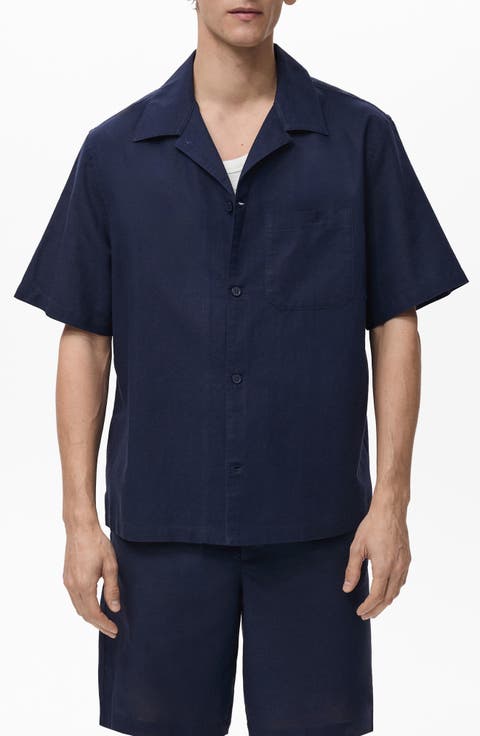 Oversize Cotton 
Linen Camp Shirt