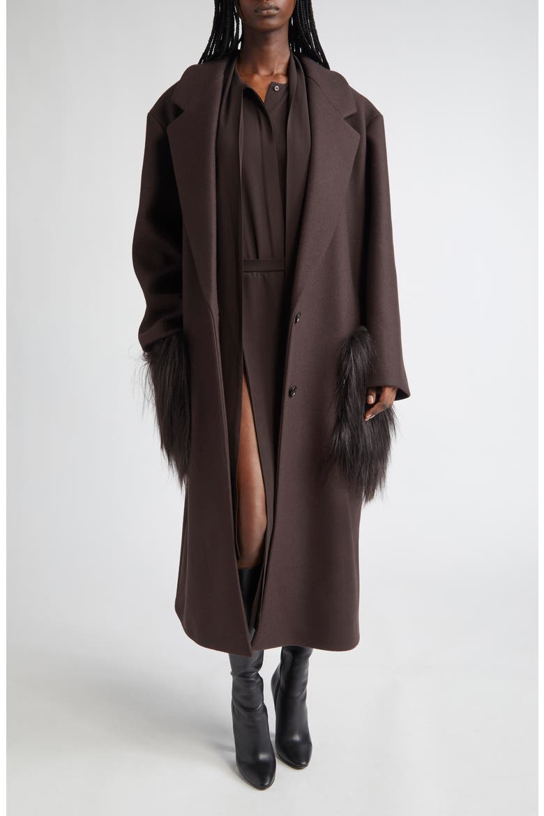 Pleated Tie Neck Sleeveless Silk Shirtdress, Alternate, color, CHOCOLATE
