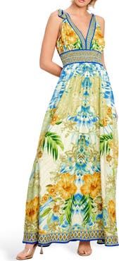 FLYING TOMATO Tie Strap Empire Waist Maxi Dress