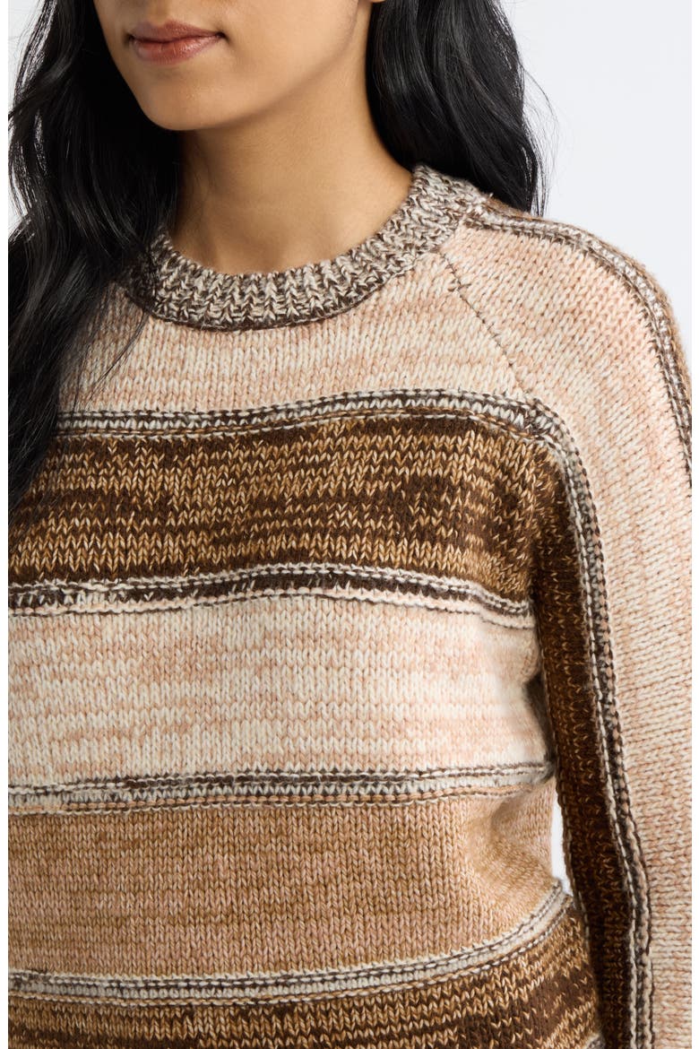 Mix Stripe Sweater, Alternate, color, BROWN MULTI