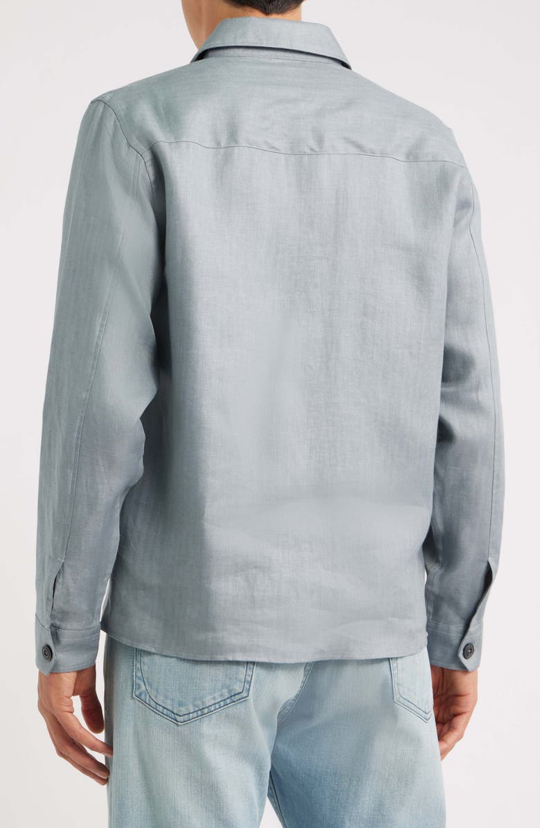 Reiss Polasio Linen Overshirt, Alternate, color, Teal Blue
