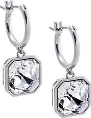 BY ADINA EDEN CZ Sqaured Bezel Drop Huggie Earring