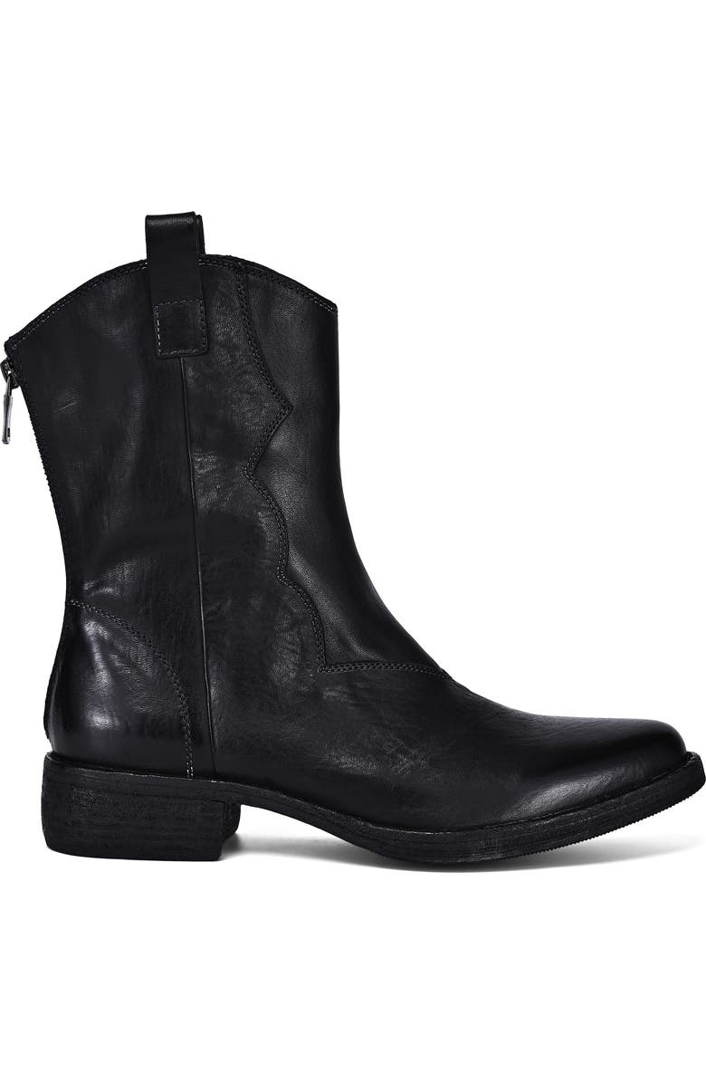 OLD TREND Vintage Genuine Leather Western Inspired Mid Shaft Boot, Alternate, color, Black