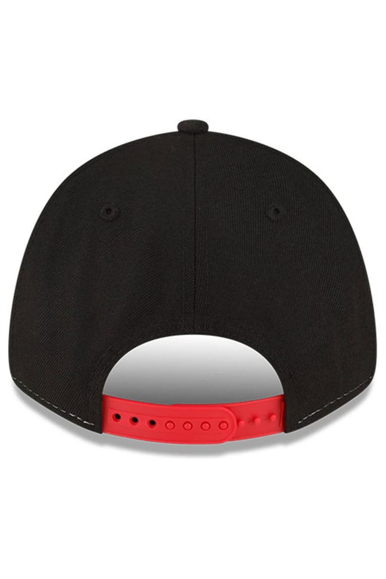 Men's New Era Red/Black NASCAR 75th Aniversary 9FORTY Visor Streak Snapback Adjustable Hat, Alternate, color, Red