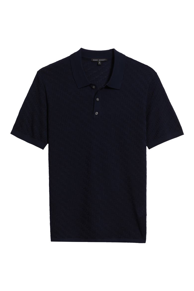 Skelling Textured Polo Sweater, Alternate, color, NAVY