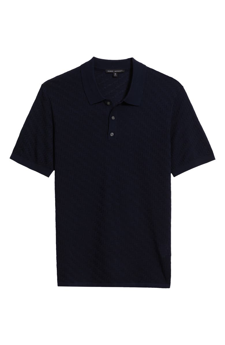 Robert Barakett Skelling Textured Polo Sweater, Alternate, color, Navy