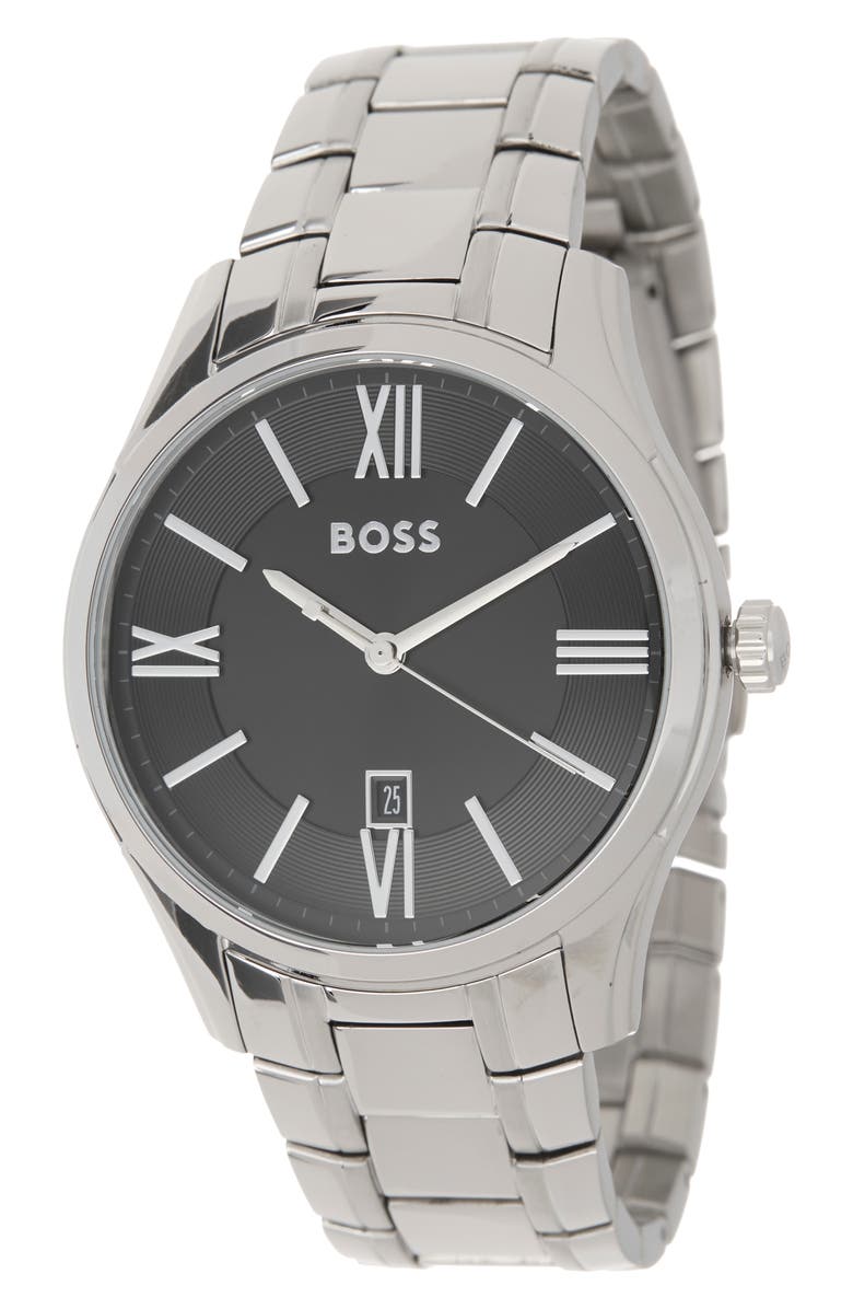 BOSS Ambassador Bracelet Watch, 44mm, Main, color, Black Dial