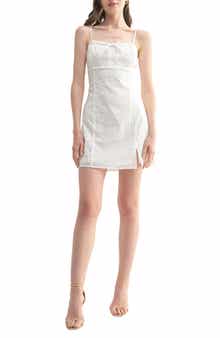 All in Favor Embroidered Eyelet Cotton Minidress