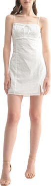 All in Favor Embroidered Eyelet Cotton Minidress