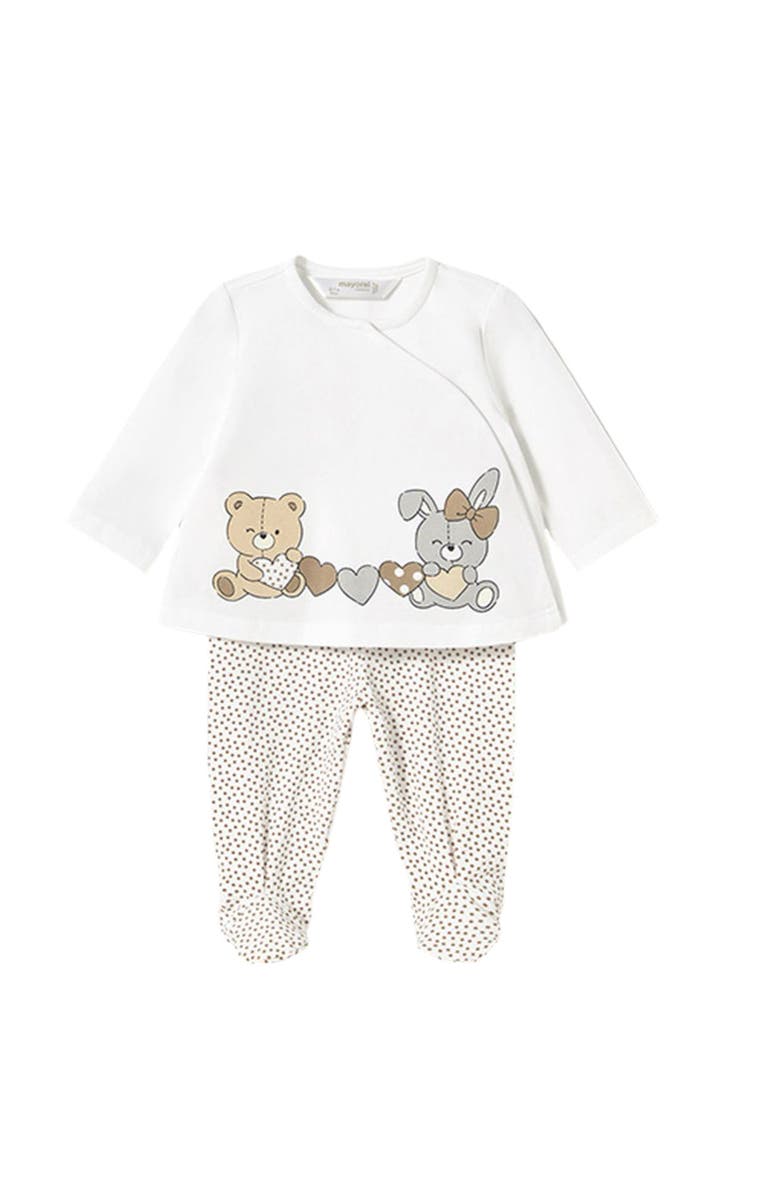 Mayoral Teddy Cookie Outfit Set, Main, color, Beige