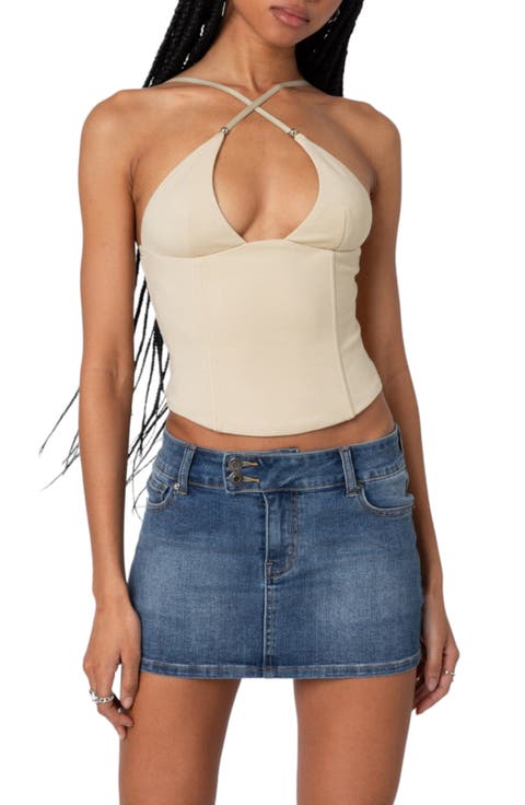 Lou Crossover Strap Corset Camisole