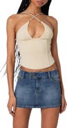 EDIKTED Lou Crossover Strap Corset Camisole