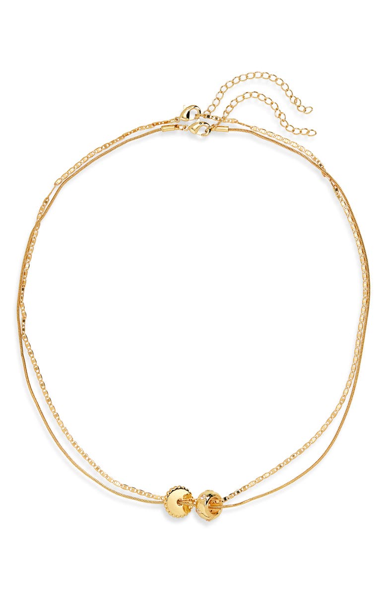 Leith Star Cubic Zirconia Rondelle Necklace Set, Alternate, color, Clear- Gold