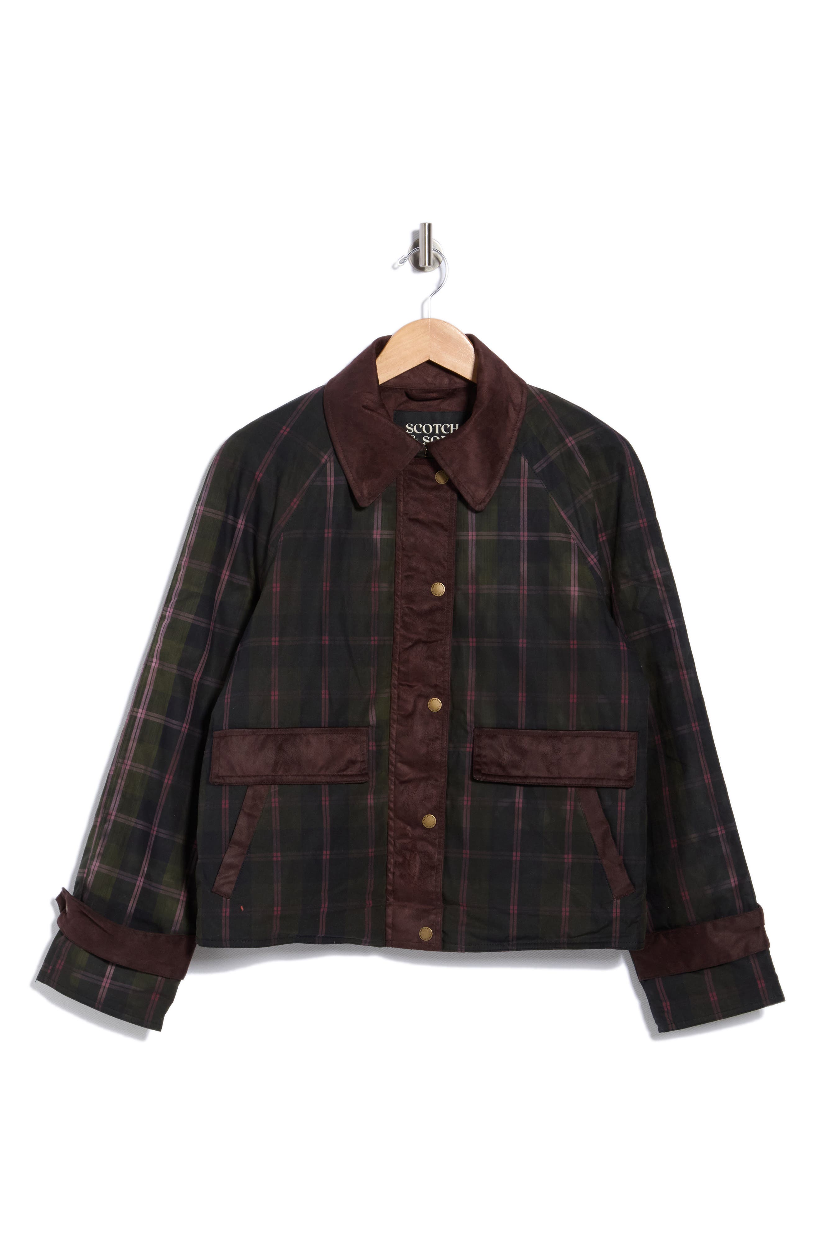 Luna Wax Plaid Mixed Media Jacket