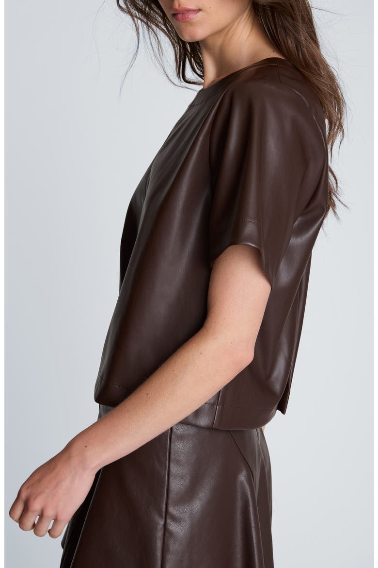 Faux Leather Crop Top, Alternate, color, MEDIUM BARK