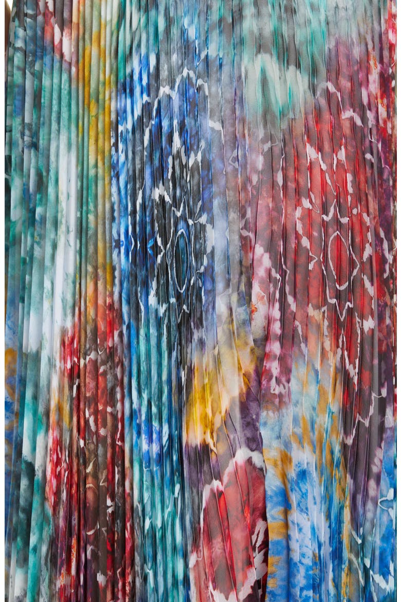 Shannon Pleated Maxi Skirt, Alternate, color, TIE DYE KALEIDOSCOPE
