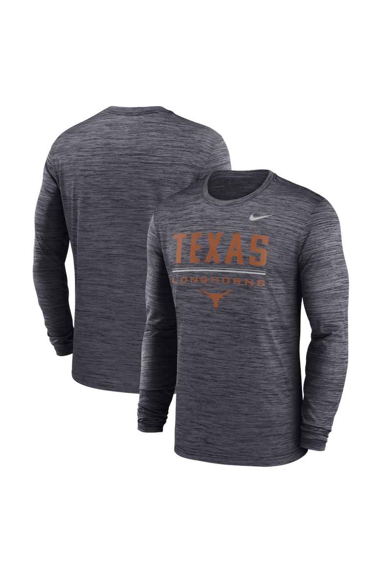 Men's Nike Black Texas Longhorns Sideline Velocity Dri-FIT Long Sleeve T-Shirt, Main, color, Black