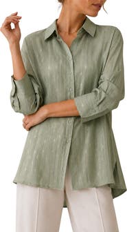 BY DESIGN Eve Chiffon Collared Button Front Blouse