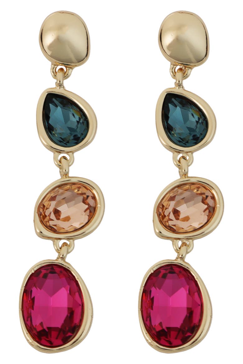 Crystal Linear Drop Earrings, Main, color, MULTI
